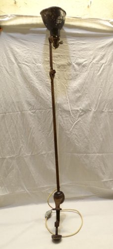 -RARE VERITABLE ANCIENNE LAMPE GRAS PUR JUS DE GRENIER DESIGN INDUSTRIEL