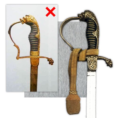 RARISSIME & BEAU SABRE DOFFICIER PRUSSIEN ALLEMAND A TETE DE LION KAISER XIX ORIGINAL