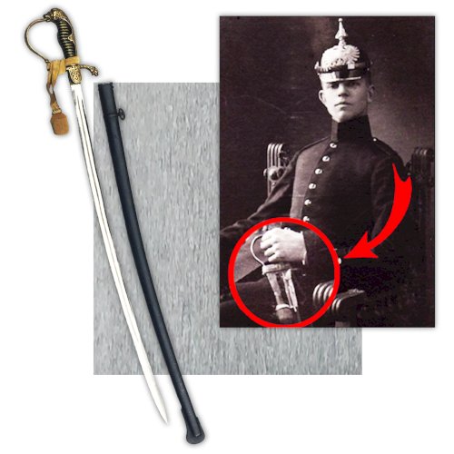 RARISSIME & BEAU SABRE DOFFICIER PRUSSIEN ALLEMAND A TETE DE LION KAISER XIX ORIGINAL