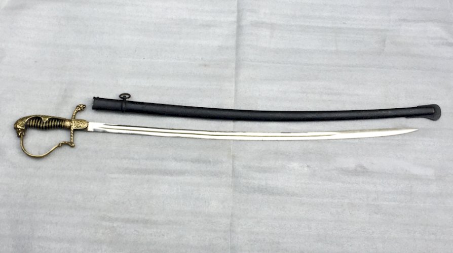 RARISSIME & BEAU SABRE D'OFFICIER PRUSSIEN ALLEMAND A TETE DE LION KAISER XIX ORIGINAL