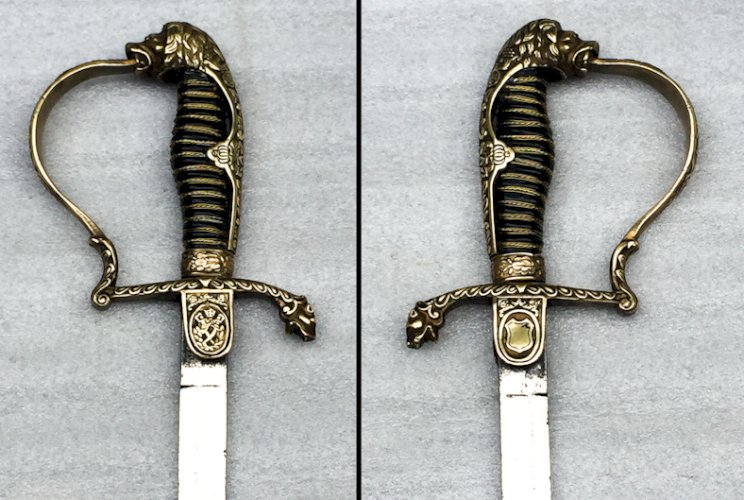RARISSIME & BEAU SABRE D'OFFICIER PRUSSIEN ALLEMAND A TETE DE LION KAISER XIX ORIGINAL