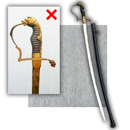 RARISSIME & BEAU SABRE D'OFFICIER PRUSSIEN ALLEMAND A TETE DE LION KAISER XIX ORIGINAL