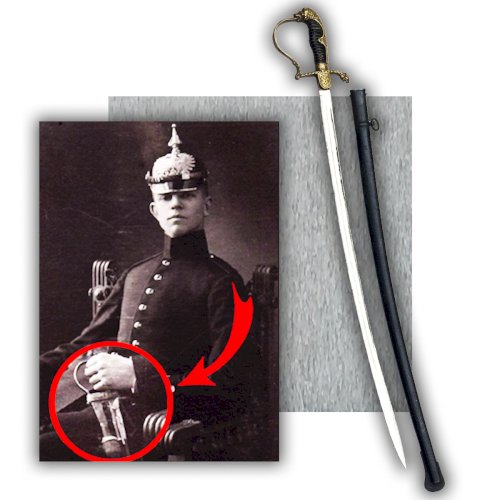 RARISSIME & BEAU SABRE D'OFFICIER PRUSSIEN ALLEMAND A TETE DE LION KAISER XIX ORIGINAL