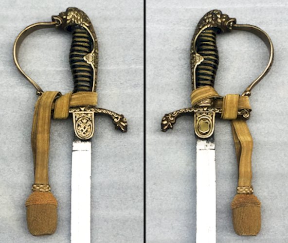 RARISSIME & BEAU SABRE DOFFICIER PRUSSIEN ALLEMAND A TETE DE LION KAISER XIX ORIGINAL