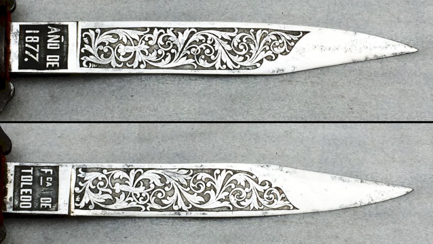 RARISSIME  DAGUE DE LUXE ESPAGNOLE  TOLEDO 1877, PAS SABRE, ESPAGNE, XIX, ORIGINAL