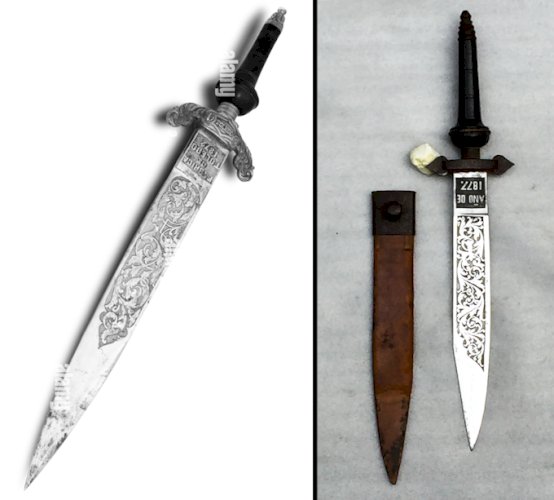 RARISSIME  DAGUE DE LUXE ESPAGNOLE  TOLEDO 1877, PAS SABRE, ESPAGNE, XIX, ORIGINAL