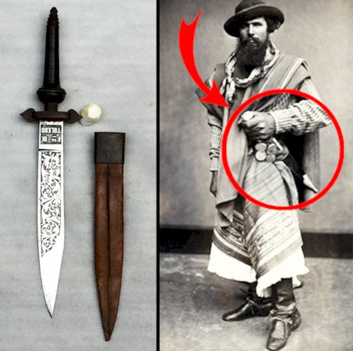 RARISSIME  DAGUE DE LUXE ESPAGNOLE  TOLEDO 1877, PAS SABRE, ESPAGNE, XIX, ORIGINAL