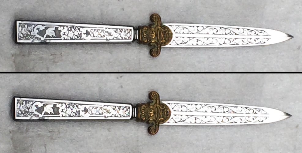 RARISSIME  DAGUE DE LUXE FRANCAISE , DORURE, 1870, FINEMENT GRAVÉE, NAPOLÉON III, XIX, ORIGINAL