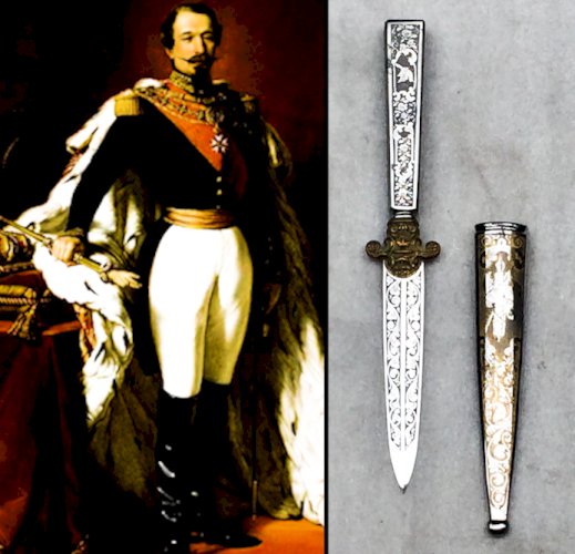 RARISSIME  DAGUE DE LUXE FRANCAISE , DORURE, 1870, FINEMENT GRAVÉE, NAPOLÉON III, XIX, ORIGINAL