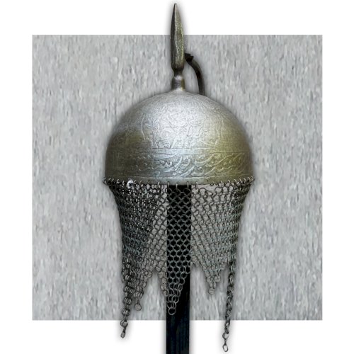 RARISSIME ENSEMBLE : Casque + Bouclier INDO-PERSAN OU OTTOMAN 1890-90