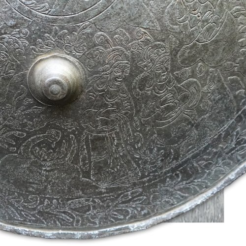 RARISSIME ENSEMBLE : Casque + Bouclier INDO-PERSAN OU OTTOMAN 1890-90