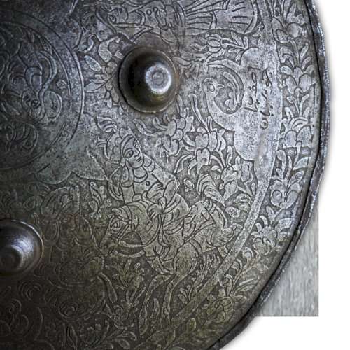 RARISSIME ENSEMBLE : Casque + Bouclier INDO-PERSAN OU OTTOMAN 1890-90