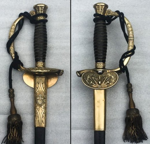 Rarissime ÉPÉE BELGE de GÉNÉRAL Luxe LEOPOLD II M1845 XIX Original