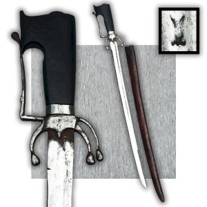 RARISSIME & MAGNIFIQUE SABRE NIMCHA LAME MAQUÉE XIX ORIGINAL