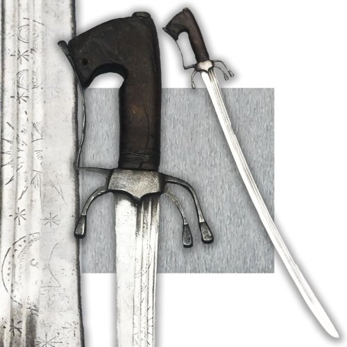 RARISSIME & MAGNIFIQUE SABRE NIMCHA LUNE ET SOLEIL LAME GRAVEE XIX ORIGINAL