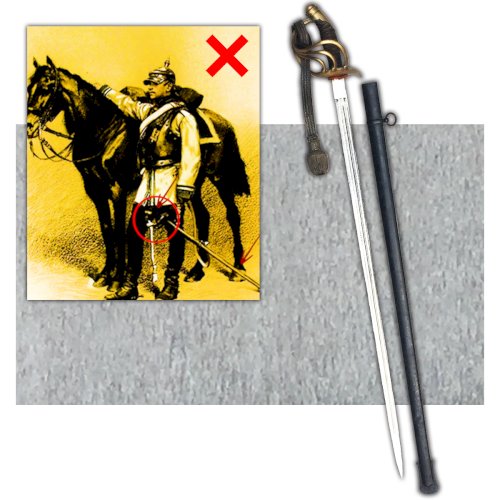 RARISSIME & MASSIF SABRE DE LUXE, PALASH DE CUIRASSIER PRUSSIEN, LAME GRAVEE, KAISER, XIX, ORIGINAL