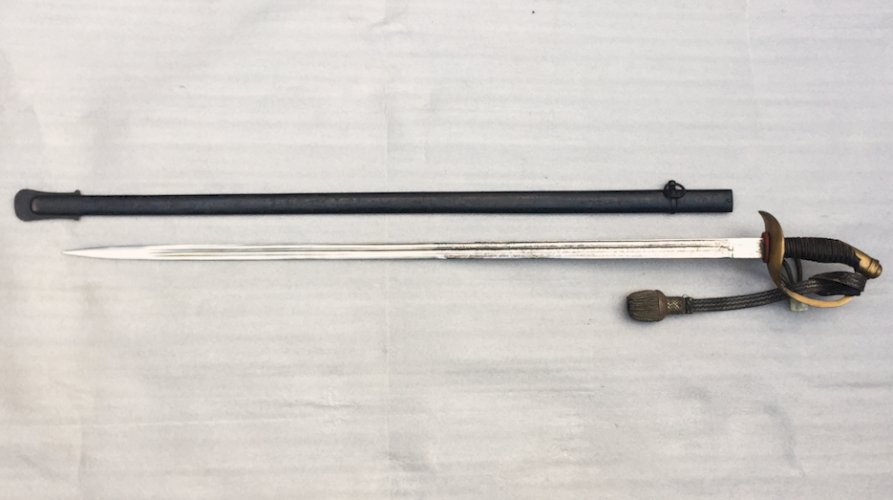 RARISSIME & MASSIF SABRE DE LUXE PALASH DE CUIRASSIER PRUSSIEN LAME GRAVEE KAISER XIX ORIGINAL
