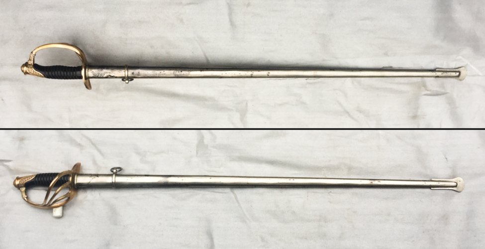 RARISSIME & MASSIF SABRE PALASH FRANCAIS DOFFICIER DE CAVALERIE DE LIGNE, MOD. 1882, XIX, ORIGINAL