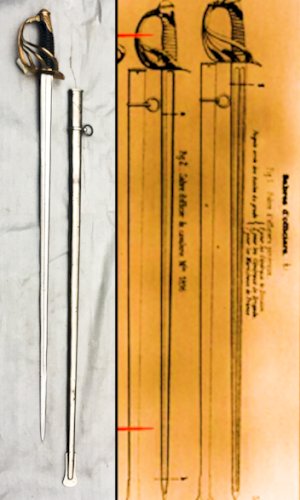 RARISSIME & MASSIF SABRE PALASH FRANCAIS DOFFICIER DE CAVALERIE DE LIGNE, MOD. 1882, XIX, ORIGINAL