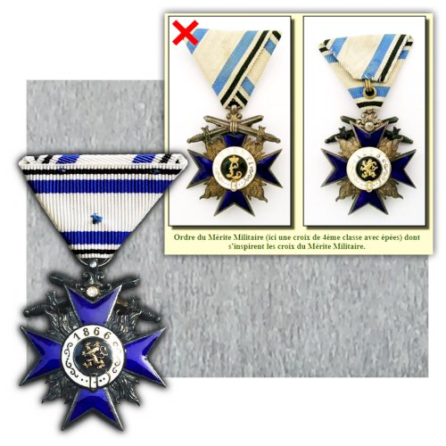 RARISSIME ORDRE MILITAIRE DU MÉRITE BAVAROIS 4EME CLASSE ARGENT SILVER 1905 ORIGINAL