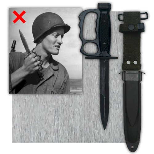 RARISSIME POIGNARD BAIONNETTE COUP DE POING USM7 USA POSTWW2 VIETNAM ORIGINAL