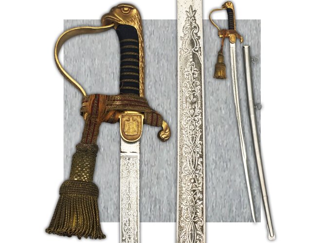 RARISSIME SABRE BLUCHER RÉPUBLIQUE ARABE UNIE HORSTER SOLINGEN XX ORIGINAL
