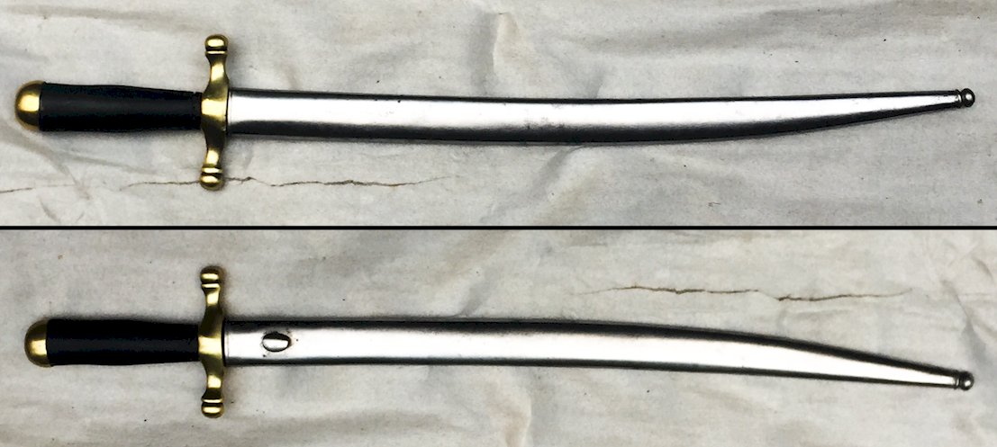 RARISSIME SABRE COURT DE VÉNNERIE, NAPOLEON III, YATAGAN, LAME GRAVÉE, XIX, ORIGINAL