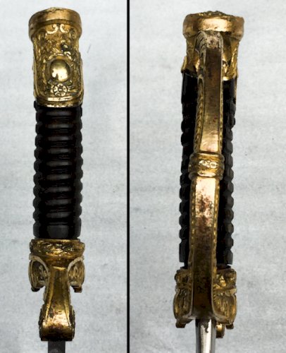 ✔RARISSIME SABRE DE LUXE DE HAUT OFFICIER MITRAILLEUR, SECONDE EMPIRE, DORURE DORIGINE, 1849, ORIGINAL