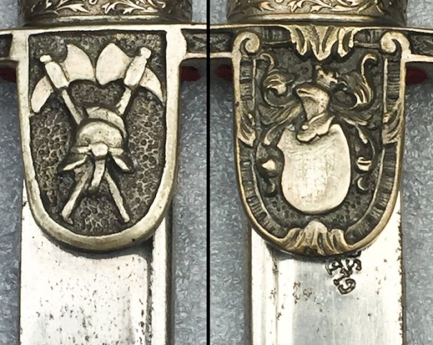 RARISSIME SABRE LUXE CHEF POMPIER PRUSSIEN - YEUX RUBIS - CLEM & JUNG - XIX - ORIGINAL