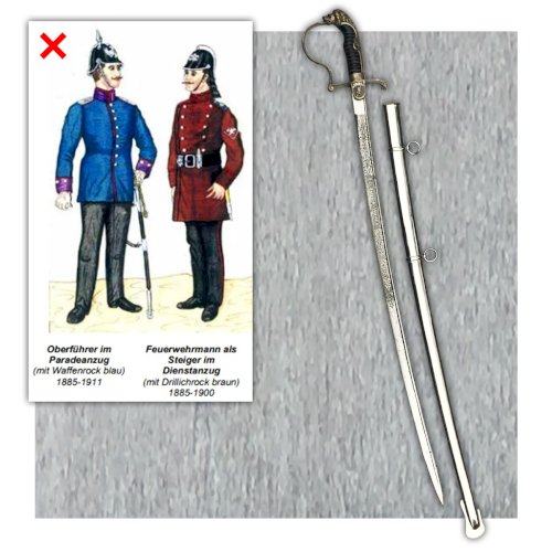 RARISSIME SABRE LUXE CHEF POMPIER PRUSSIEN - YEUX RUBIS - CLEM & JUNG - XIX - ORIGINAL