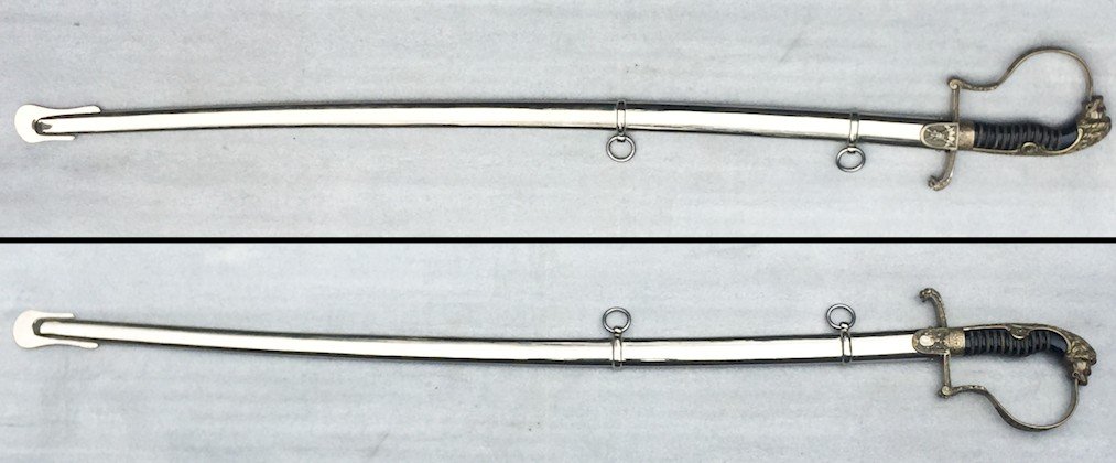 RARISSIME SABRE LUXE CHEF POMPIER PRUSSIEN - YEUX RUBIS - CLEM & JUNG - XIX - ORIGINAL