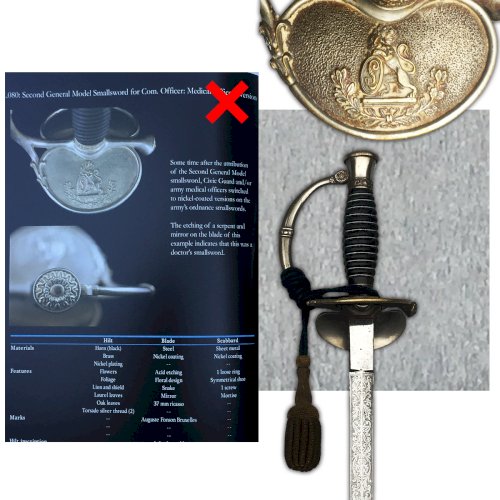 RARISSIME & SUBLIME ÉPÉE BELGE DE MÉDECIN MILITAIRE M.1845 LEOPOLD II XIX ORIGINAL