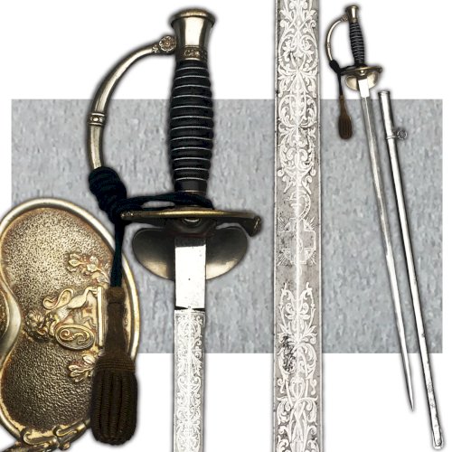 RARISSIME & SUBLIME ÉPÉE BELGE DE MÉDECIN MILITAIRE M.1845 LEOPOLD II XIX ORIGINAL