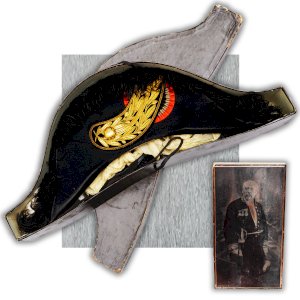 RARISSIME & SUPERBE BICORNE BELGE, ETAT MAJOR, FILE DORÉ, POUR OFFICIER, FIN XIX, ORIGINAL