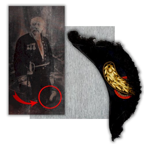 RARISSIME & SUPERBE BICORNE BELGE, ETAT MAJOR, FILE DORÉ, POUR OFFICIER, FIN XIX, ORIGINAL