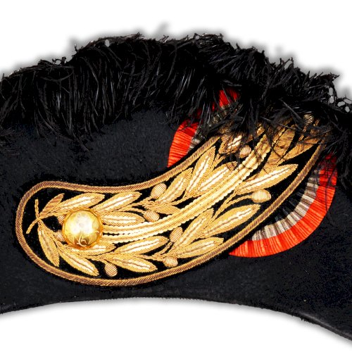 RARISSIME & SUPERBE BICORNE BELGE, ETAT MAJOR, FILE DORÉ, POUR OFFICIER, FIN XIX, ORIGINAL