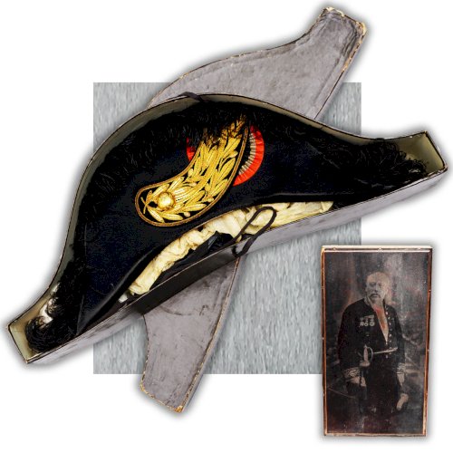 RARISSIME & SUPERBE BICORNE BELGE, ETAT MAJOR, FILE DORÉ, POUR OFFICIER, FIN XIX, ORIGINAL