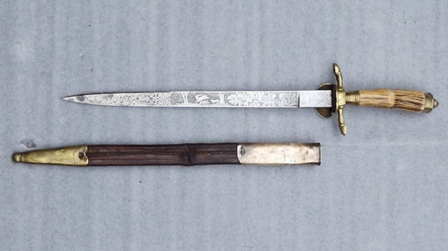 RARISSIME & SUPERBE DAGUE DE CHASSE ALLEMANDE,  PRIX DE TIR , EICKORN  LAME GRVAÉE, ORIGINAL