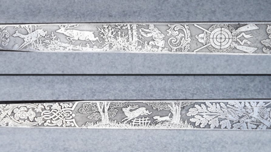 RARISSIME & SUPERBE DAGUE DE CHASSE ALLEMANDE,  PRIX DE TIR , EICKORN  LAME GRVAÉE, ORIGINAL