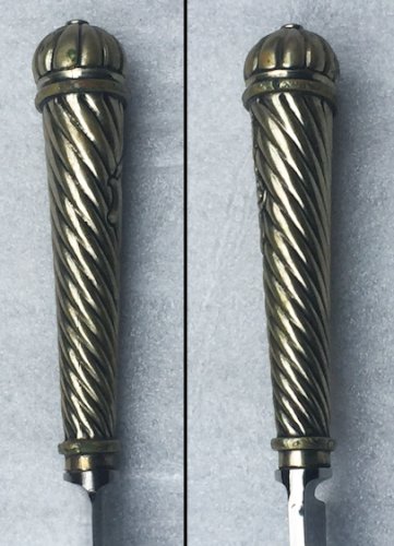 RARISSIME & SUPERBE DAGUE / GLAIVE ARGENTINE + COFFRE EN BOIS, TYPE GAUCHO, XIX, ORIGINAL