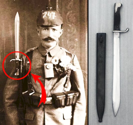 RARISSIME & SUPERBE GLAIVE / BAIONNETTE ALLEMANDE, PRUSSIENNE, H.MUNDLOS & C°, WW1, ORIGINAL