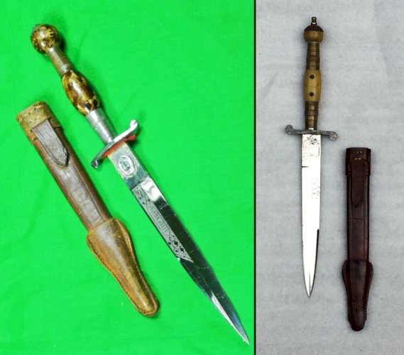 RARISSIME & SUPERBE POIGNARD / SABRE ALLEMAND GRAVÉ D'OR HIGH LIFE 1910 CUCHILLO ORIGINAL