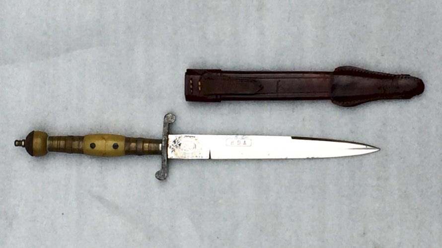 RARISSIME & SUPERBE POIGNARD / SABRE ALLEMAND GRAVÉ D'OR HIGH LIFE 1910 CUCHILLO ORIGINAL