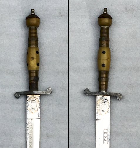 RARISSIME & SUPERBE POIGNARD / SABRE ALLEMAND GRAVÉ D'OR HIGH LIFE 1910 CUCHILLO ORIGINAL