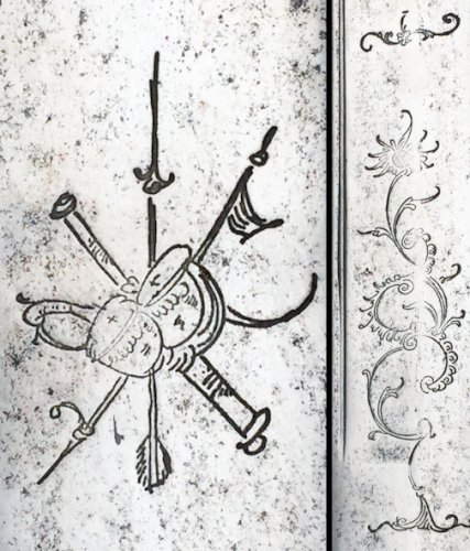 RARISSIME & SUPERBE SABRE COURT DE CHASSE FRANCAIS LAME GRAVÉE XVIII ORIGINAL
