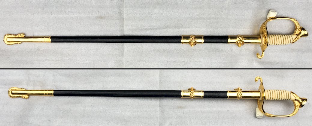 RARISSIME & SUPERBE SABRE DE MARINE US AMÉRICAIN BERMEJO TOLEDO LAME GRAVÉE XX COMPLET