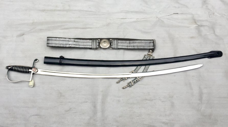 RARISSIME & SUPERBE SABRE R.D.A., ALLEMAGNE DE L'EST, URSS + CEINTURON, GUERRE FROIDE, #1
