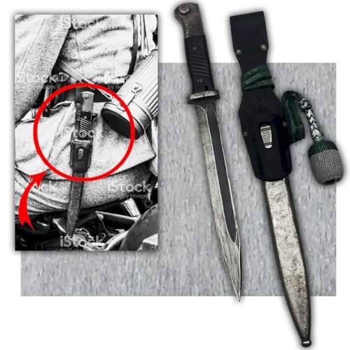 RARISSIME & SUPERBE SABRE/DAGUE BAIONNETTE K98 AVEC DRAGONNE CARL EICKHORN WW2 ORIGINAL