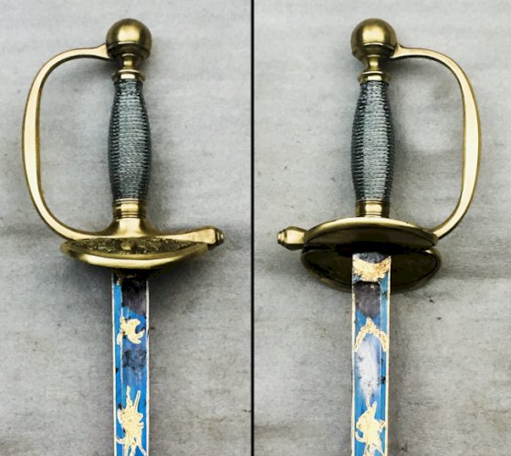 RARISSME & LUXUEUSE ÉPÉE / SABRE ETAT MAJOR FRANCAIS,  OR & BLEUE  LOUIS PHILIPPE, XIX, ORIGINAL