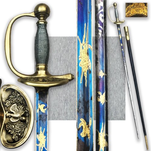 RARISSME & LUXUEUSE ÉPÉE / SABRE ETAT MAJOR FRANCAIS,  OR & BLEUE  LOUIS PHILIPPE, XIX, ORIGINAL